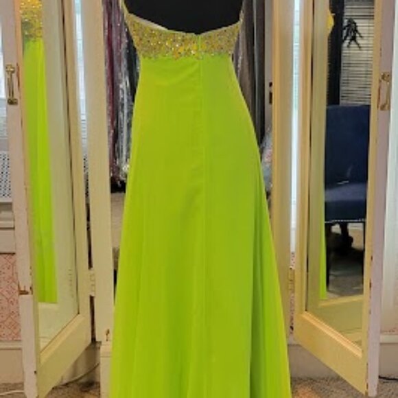 Terani Couture Neon lime green prom dress - Picture 6 of 9